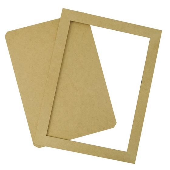 Imagem de Kit 30 Quadro Retangular Com Moldura E Fundo RemovÍVel 36x26,5 Mdf 6mm Madeira