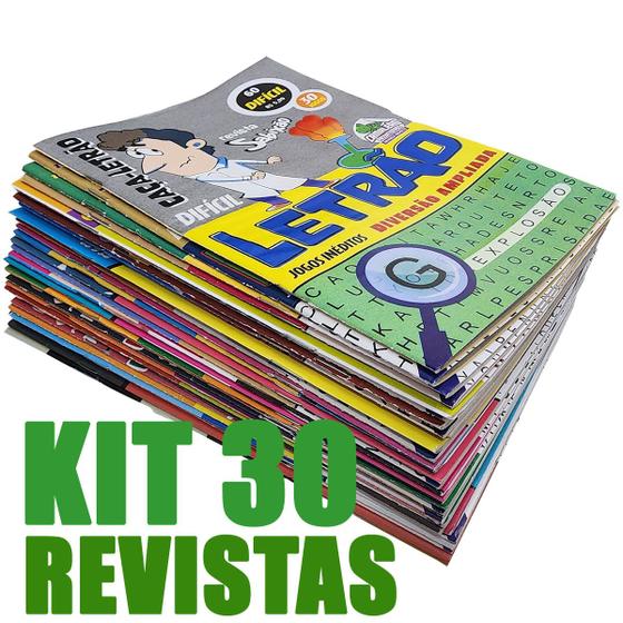 Imagem de Kit 30 Revistas De Passatempo Caça Palavras Letras Grandes Ideal Para Idosos Sem Repetição