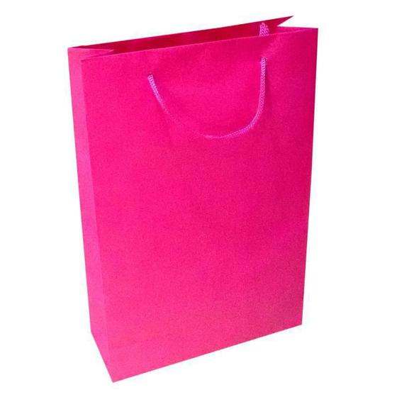 Imagem de Kit 30 Sacola Papel Rosa Pink Presente 25X17X6Cm Bolsa Festa