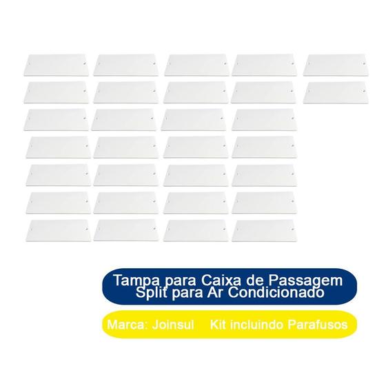 Imagem de Kit 30 Tampa para Caixa de Passagem Split para Ar Condicionado Joinsul Branco