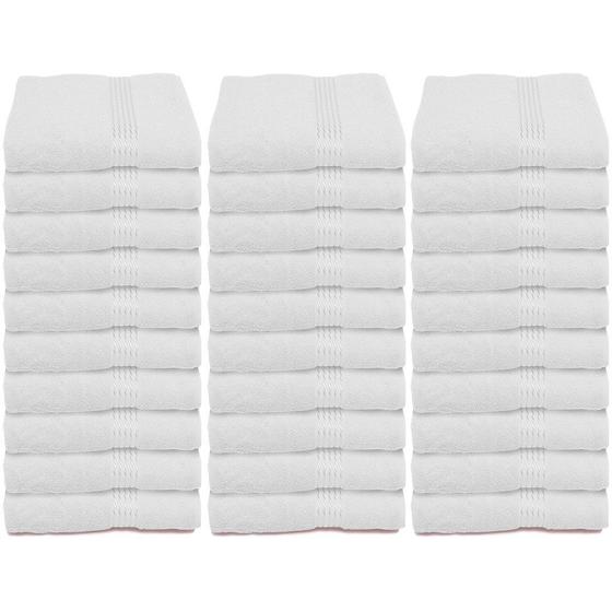 Imagem de kit 30 toalhas de banho Salão Hotel Hospital 100% Algodão Branca Dolher