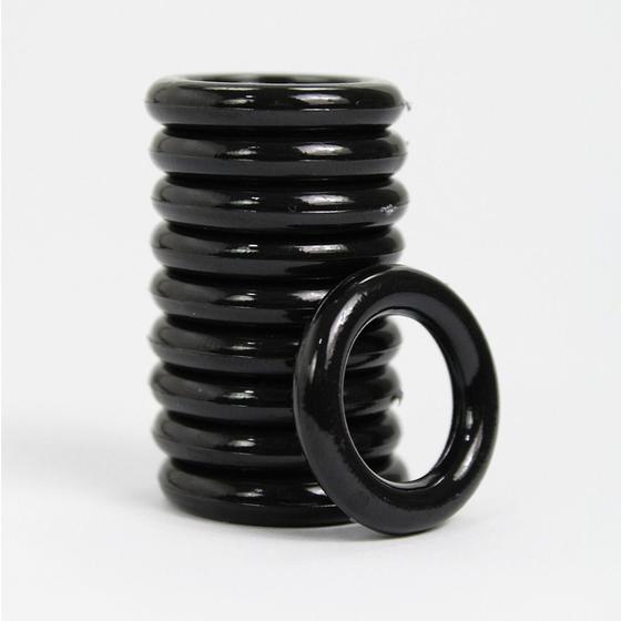 Imagem de Kit 30 Unidades Argolas Plásticas 23mm Preto Para Artesanato Multiuso