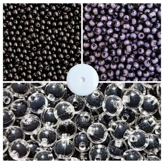 Imagem de Kit 300 Miçangas Mix de Pérolas 6mm e 8mm p/ Bijuteria 