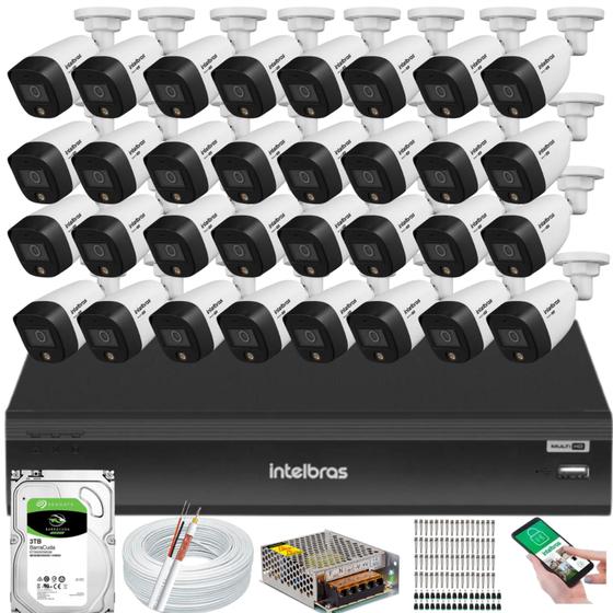 Imagem de Kit 32 Câmeras de Segurança Full Color Vhd 1220 Intelbras Dvr Inteligente Imhdx 3132 5mp c/hd 3TB