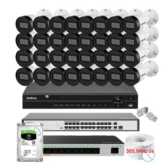 Kit 32 Câmeras Segurança IP Intelbras Vip1130B Bullet Nvd 32 Canais 3tb+Switch Poe sf2421 e Sf900 Menor preço em Kit 32 Câmeras Segurança IP Intelbras Vip1130B Bullet Nvd 32 Canais 3tb+Switch Poe sf2421 e Sf900