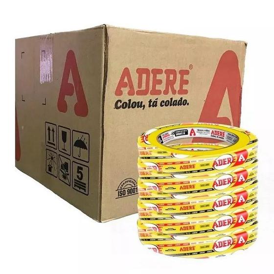 Imagem de Kit 32 Fita Crepe Automotiva Amarela 18MM X 40M Adere