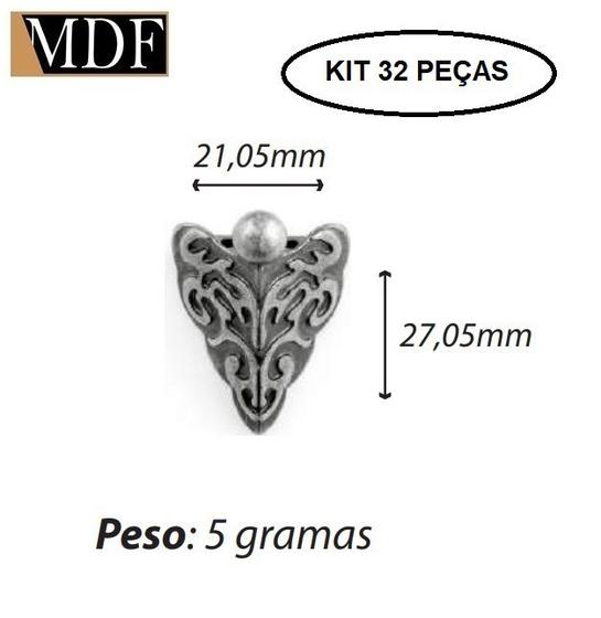 Imagem de Kit 32 Pezinho Arabesco com Bola 2,1 X 2,7cm Caixa e Bandeja Artesanato
