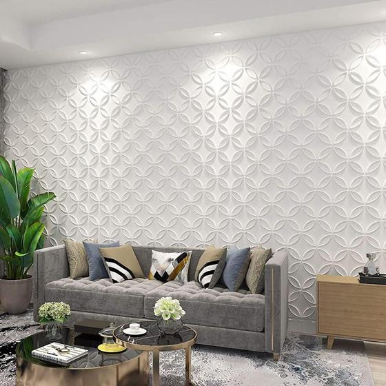 Kit 32 Placas 3D Pvc Decoração Papel Parede Teto (8M)Circle Menor preço em Kit 32 Placas 3D Pvc Decoração Papel Parede Teto (8M)Circle