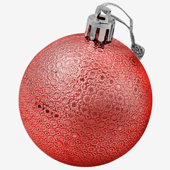 Imagem de Kit 36 Bolas Enfeite Natalino Árvore Natal 60mm Vermelho