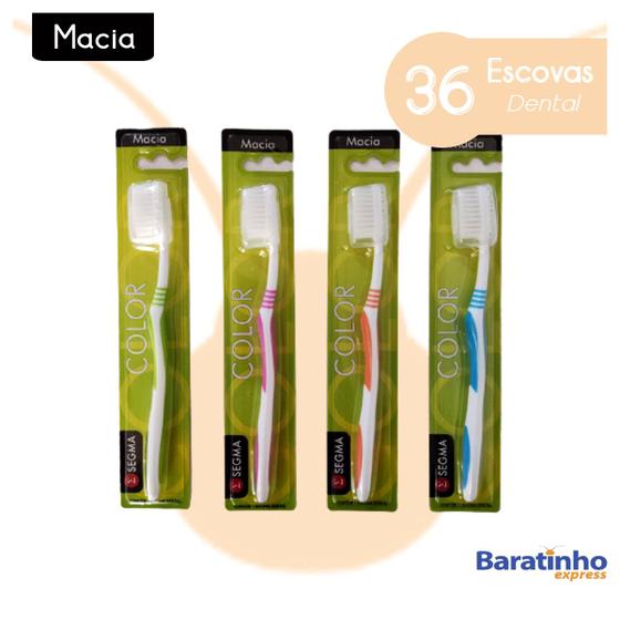 Imagem de Kit 36 Escova Dental Dupla Macia Ação C/ Protetor De Cerdas