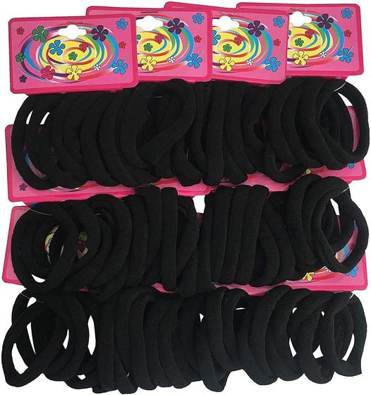 Imagem de kit 360 Elásticos Preto Xuxinha Para Cabelo Infantil