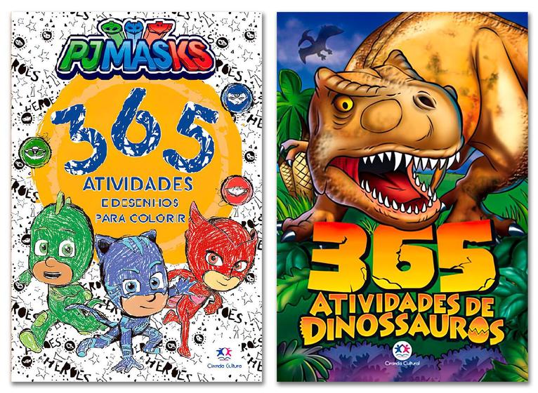 Imagem de Kit 365 Atividades e Desenhos - PJ Masks + Dinossauros - Ciranda Cultural