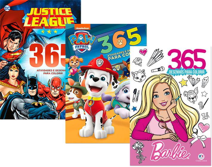 Imagem de Kit 365 Atividades Liga da Justiça Patrulha Canina Barbie 2 - Ciranda Cultural