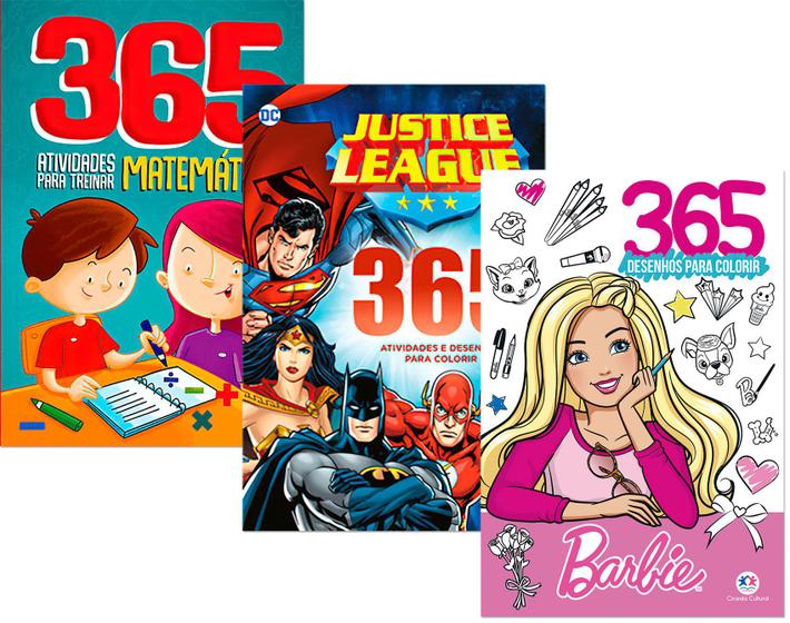 Imagem de Kit 365 Atividades Matemática Liga d Justiça Barbie Colorir