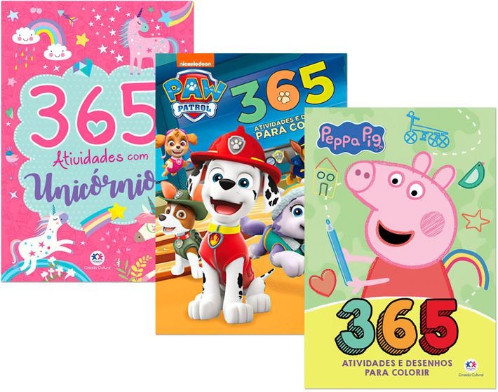 Imagem de Kit 365 Atividades - Unicórnio Patrulha Canina Peppa Pig - Ciranda Cultural