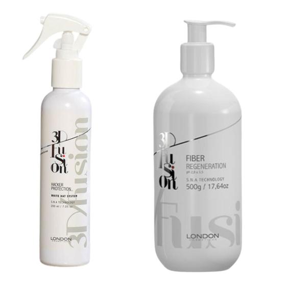 Imagem de Kit 3d Fusion London Fiber Regeneration + Hacker 200ml
