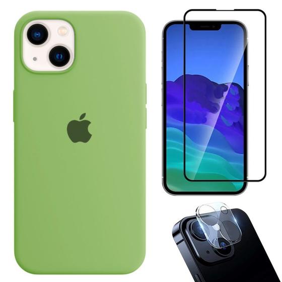 Imagem de Kit 3em1 Compatível Com iPhone 14 Plus - Capa Case + Película de Vidro 3D Tela + Película de Câmera