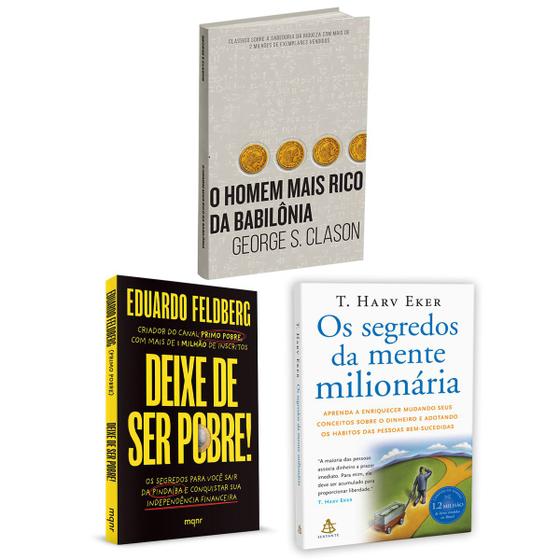 Imagem de Kit 3livros, Deixe de Ser Pobre + O Homem Mais Rico da Babilônia + Os Segredos Da Mente Milionária, Os Segredos Para Enriquecer