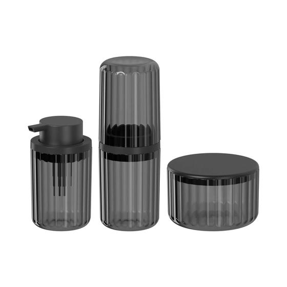 Kit 3Pc Porta Sabonete Porta Escovas Porta Algodao Ou Groove Menor preço em Kit 3Pc Porta Sabonete Porta Escovas Porta Algodao Ou Groove