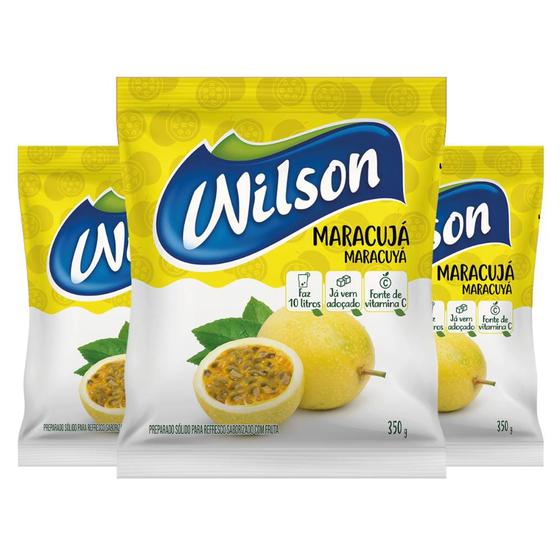 Imagem de Kit 3un de Suco Em Pó Refrescante Sabor Natural Maracujá 350G Rende 10L Adoçado Pratico Rápido