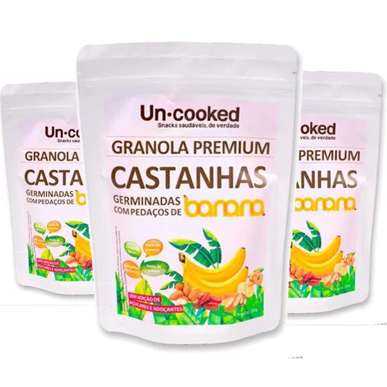 Imagem de Kit 3un Granola Castanhas Germinadas C/ Banana UNCOOKED 250g