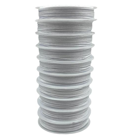 Imagem de Kit 3un Linha Fio Fibra Poliamida Branco 1mm 30 Metros Arte