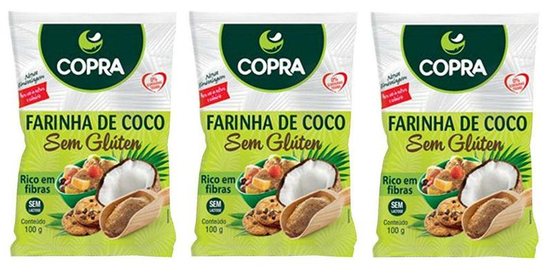 Imagem de Kit 3uni Farinha de Coco 100gr - Copra