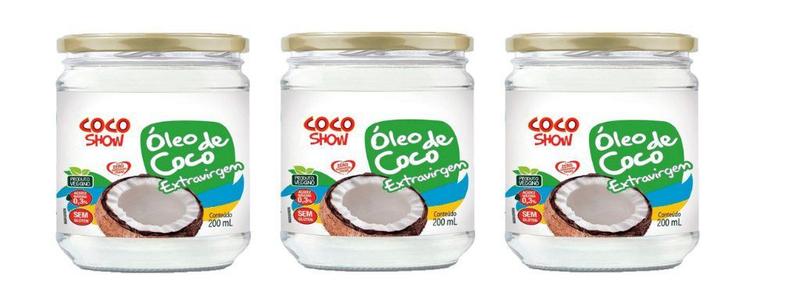 Imagem de Kit 3uni Óleo de Coco Extravirgem Coco Show 200ml - Copra