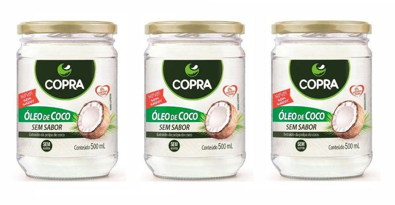 Imagem de Kit 3uni Óleo de Coco sem sabor 500ml - Copra