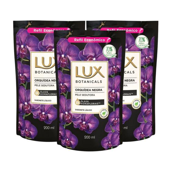 Kit 3X 200ml Sabonete Líquido Lux Botanicals Orquídea Negra Refil Menor preço em Kit 3X 200ml Sabonete Líquido Lux Botanicals Orquídea Negra Refil