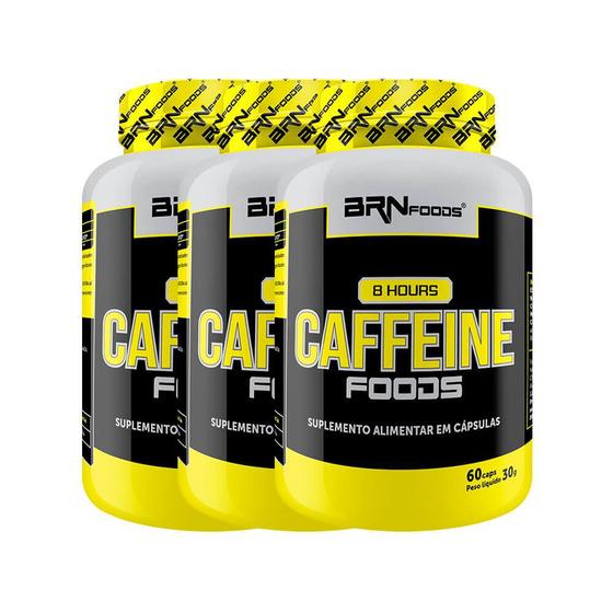 Imagem de KIT 3x 8 Hours Caffeine Foods 60 Cápsulas - BRN Foods