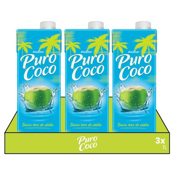 Imagem de Kit 3x Água de Coco Puro Coco 1L