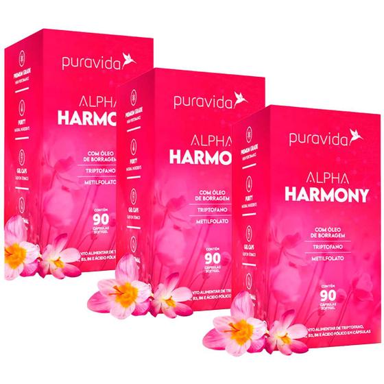 Imagem de Kit 3x Alpha Harmony - (90 Softgel cada) - Pura Vida