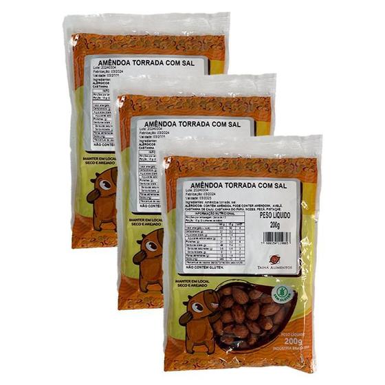 Imagem de Kit 3X: Amêndoa Torrada Com Sal Tainá Alimentos 200G