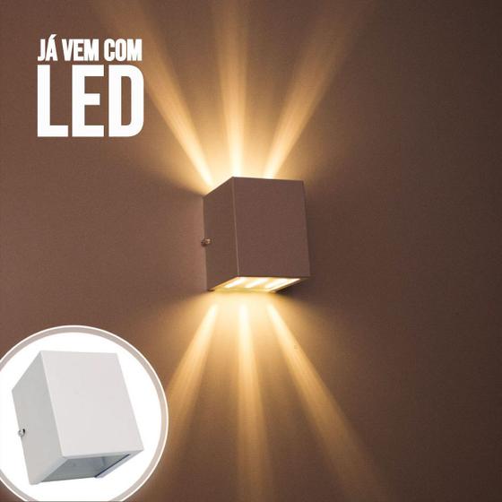 kit 3x Arandela de efeito 6 fachos branca + led 5w 3000K luminária externa e interna st566 Menor preço em kit 3x Arandela de efeito 6 fachos branca + led 5w 3000K luminária externa e interna st566