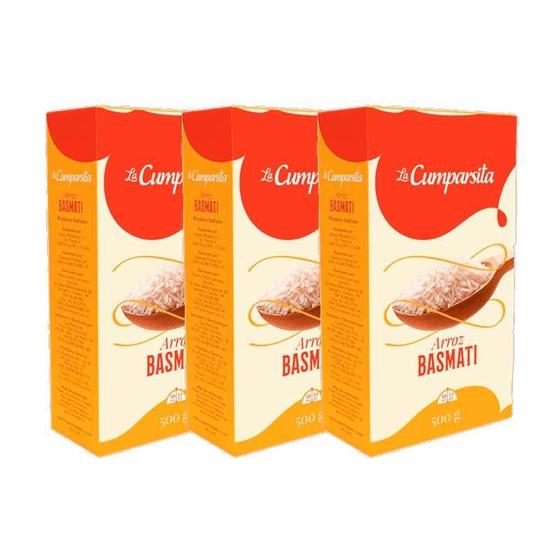 Imagem de Kit 3X: Arroz Basmati Polido Espanhol La Cumparsita 500G