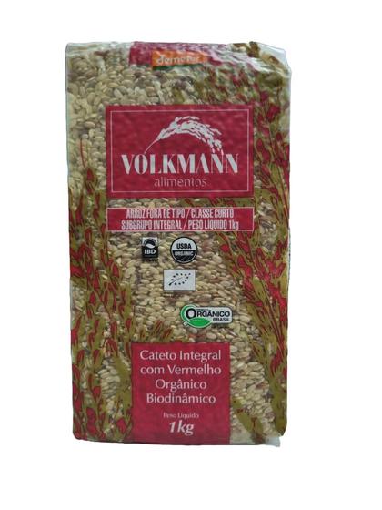 Imagem de Kit 3X: Arroz Cateto Integral com Vermelho Orgânico Biodinâmico Demeter Volkmann 1kg