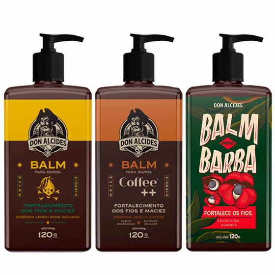 Imagem de Kit 3x Balm Lemon Coffee Guaraná Para Barba  Don Alcides