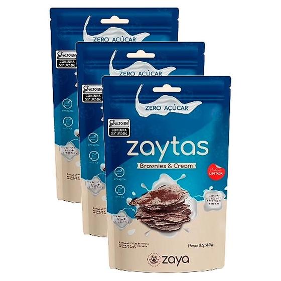 Imagem de Kit 3X: Biscoito Zaytas Brownies & Cream Sem Glúten Zaya 40g