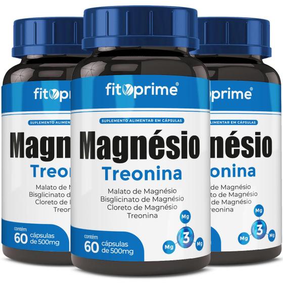 Kit 3x Blend De Magnésio Com Treonina 60 cápsulas FitoPrime Menor preço em Kit 3x Blend De Magnésio Com Treonina 60 cápsulas FitoPrime