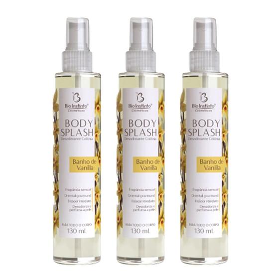 Imagem de Kit 3x Body Splash Desodorante Colônia Banho de Vanilla 130ml