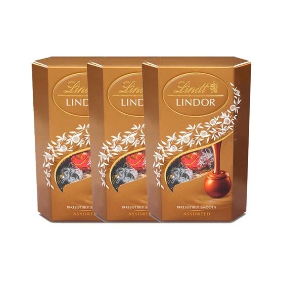 Imagem de Kit 3x Caixa de Chocolates Lindt Lindor Balls Sortidas 200g