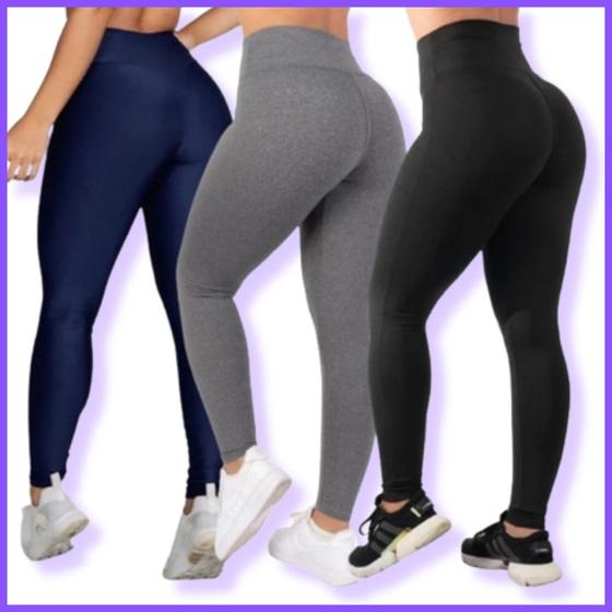 KIT 3x Calças Leggings, Feminina, Suplex, Academia Fitness Treino Compressão Esportiva, Yoga, Casual - Dandi Modas Ltda Imagem de KIT 3x Calças Leggings, Feminina, Suplex, Academia Fitness Treino Compressão Esportiva, Yoga, Casual