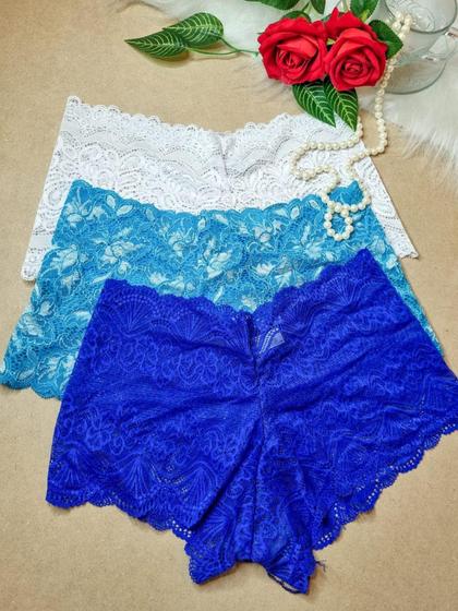 Imagem de KIT 3x Calcinha Shortinho de Renda Calcinha Caleçon Sexy