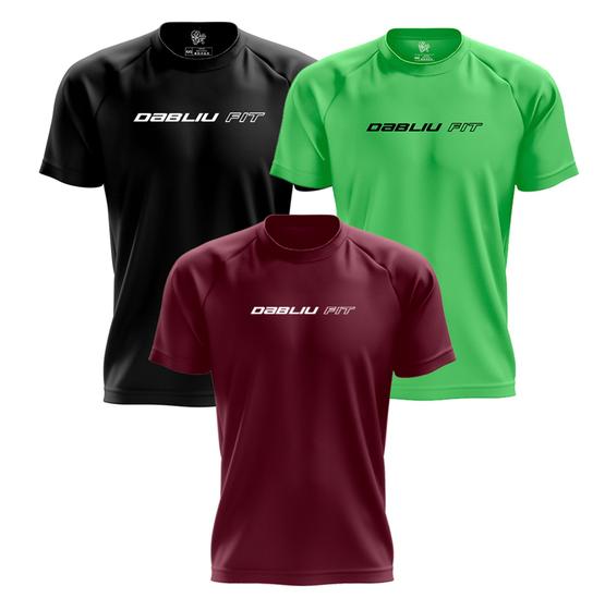 Imagem de Kit 3x Camisas Musculação Dry Fit Basic Collection Treino Dabliu Fit