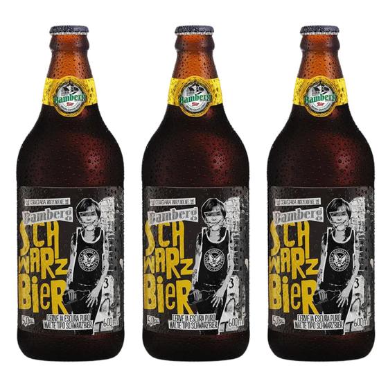 Imagem de Kit 3x Cervejas Artesanais Nacionais Bamberg Schwarzbier 600ml