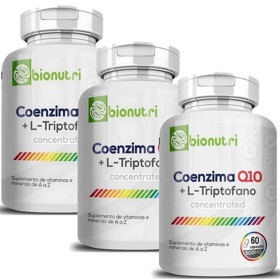 Imagem de Kit 3x  Coenzima Q10 + L-Triptofano - (60 Capsulas cada) - Bionutri