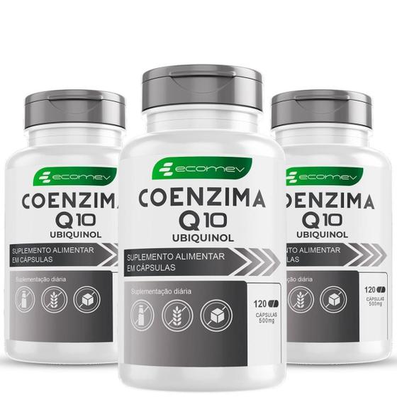 Imagem de Kit 3X Coenzima Q10 Ubiquinol 500Mg 360Cáp Ecomev