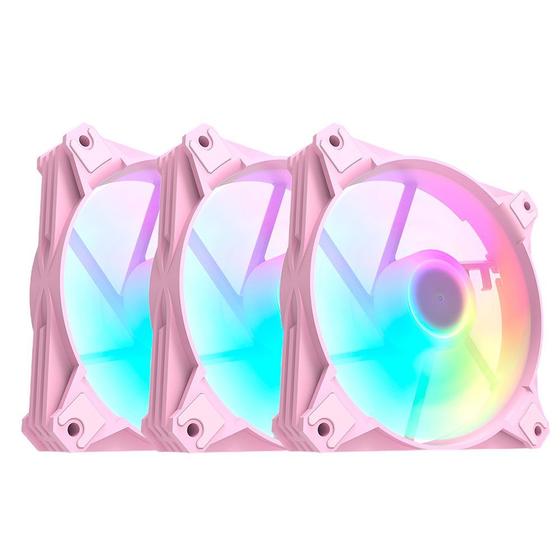 Kit 3x Cooler Fan Hyrax ARGB, 120mm, para Gabinete, Rosa - HCL603P Menor preço em Kit 3x Cooler Fan Hyrax ARGB, 120mm, para Gabinete, Rosa - HCL603P