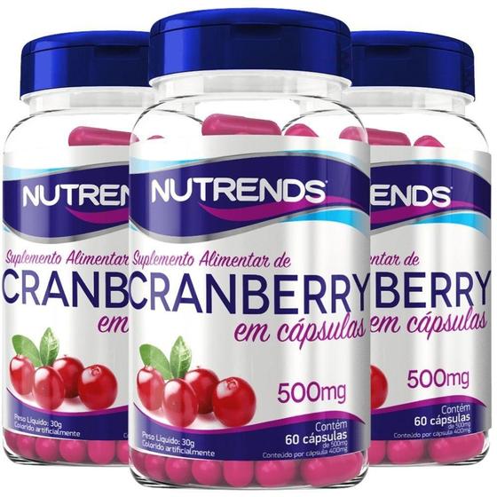 Imagem de Kit 3X Cranberry 500Mg 60 Cápsulas - Nutrends